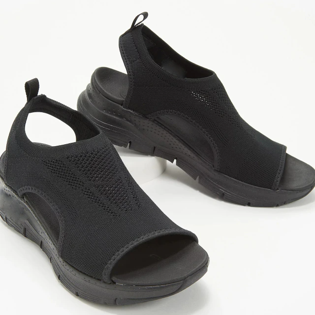 Women's Orthopedic Mesh Sandals with Arch Support – Breathable Slip-On Platform Wedge & All-Day Comfort