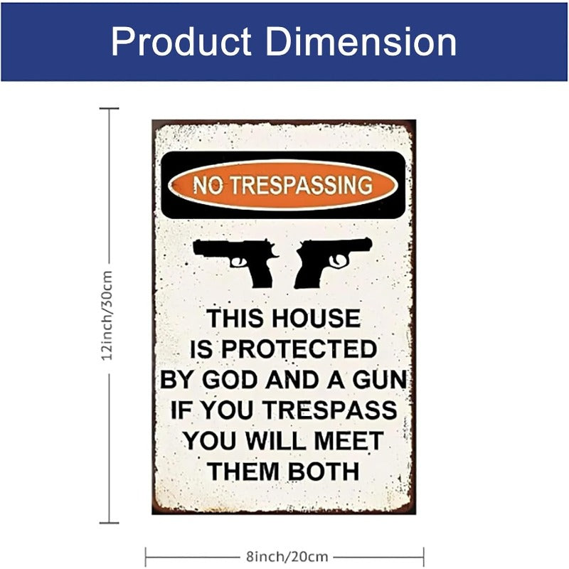Warning Gun Sign for Home Defense