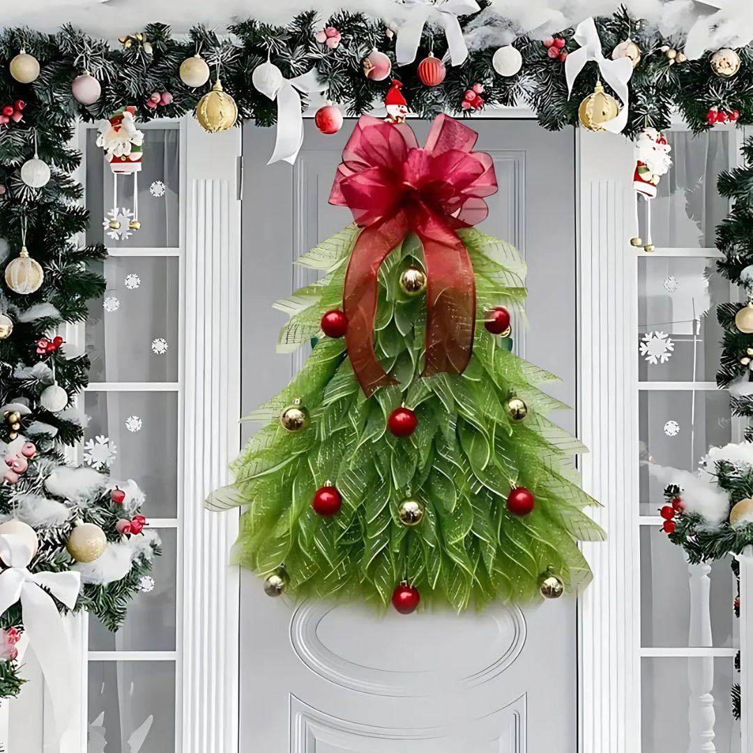 Handmade Christmas Tree Wreath for Front Door