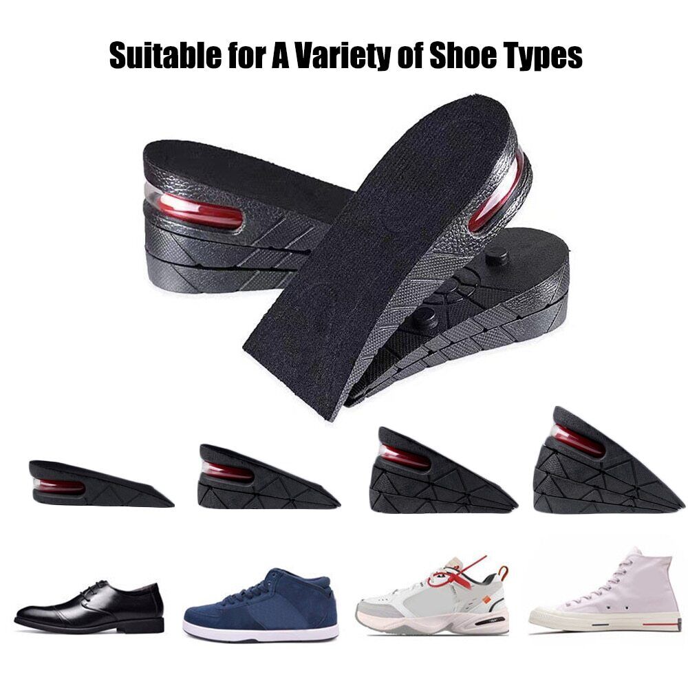 Adjustable Height Boosting Insoles for Men – Shock Absorbing Elevator Shoe Inserts with Ventilated Design – Add 1 to 3.5 Inches