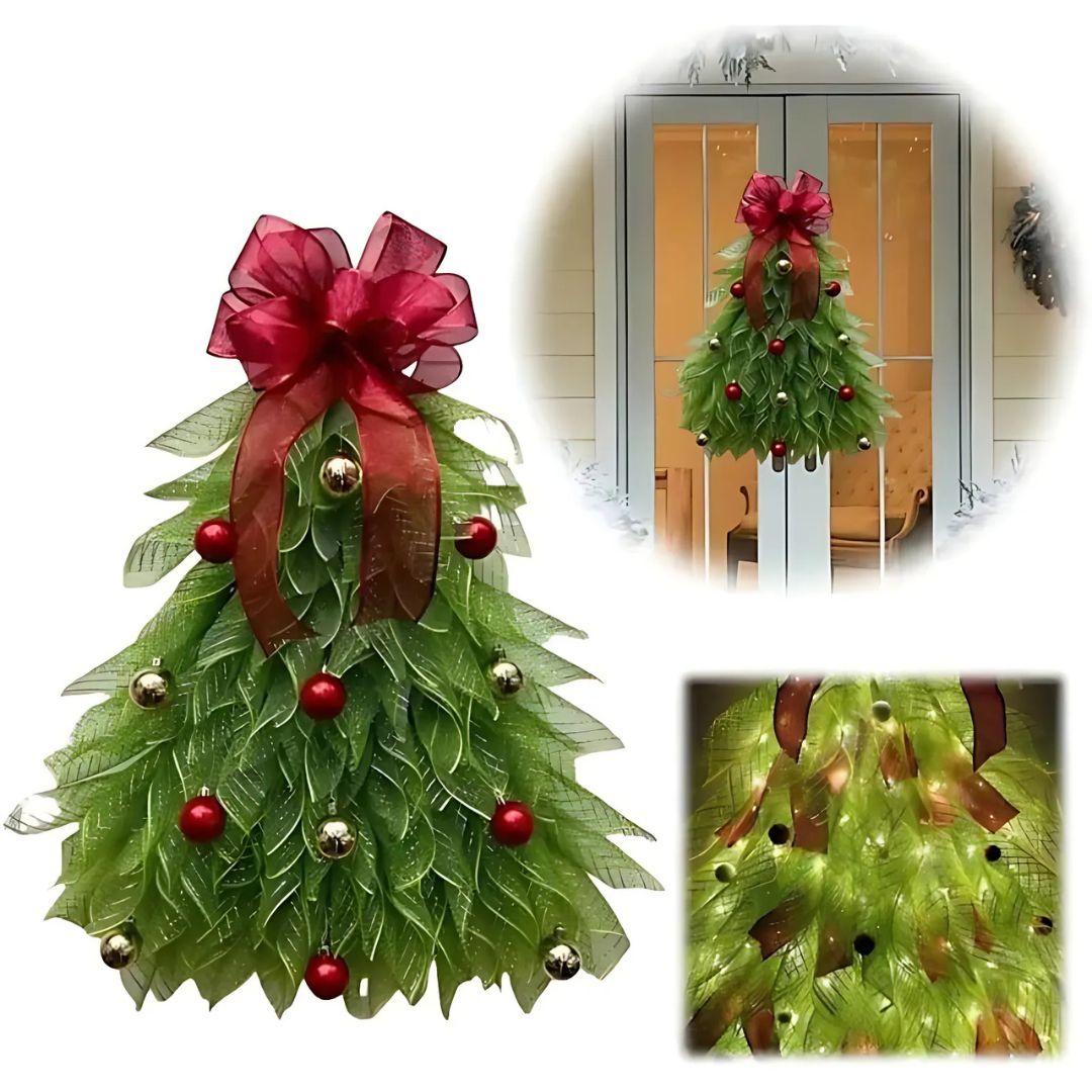 Handmade Christmas Tree Wreath for Front Door