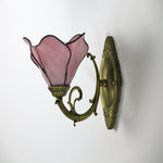 Glass Shade Wall Sconce in Blue Red Pink Bronze Clear 10×8 Inches for Bedroom Bedside Living Room Study Hardwired E26 Socket Metal Resin