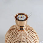 Boho Rattan Pleated Cone Table Lamp