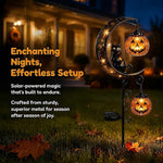 Pumpkin Moon Solar Garden Stake Light