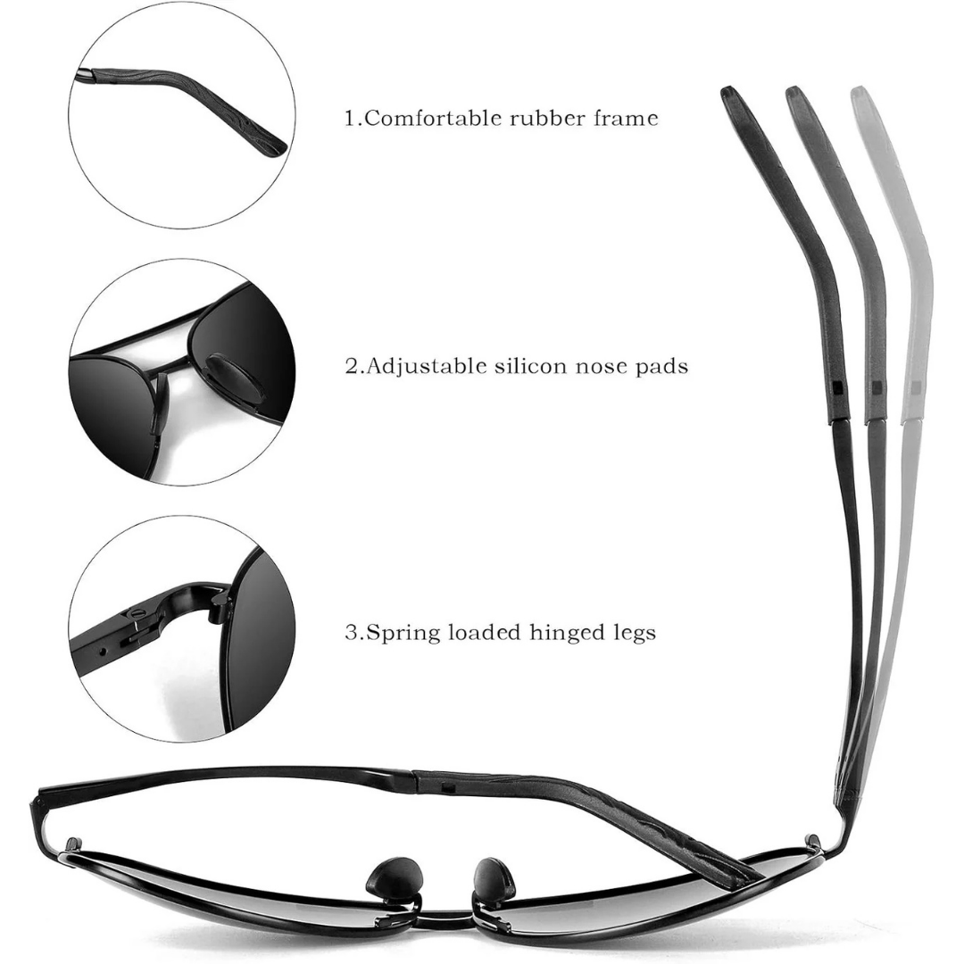 Polarized Aviator Sunglasses with UV400 Protection