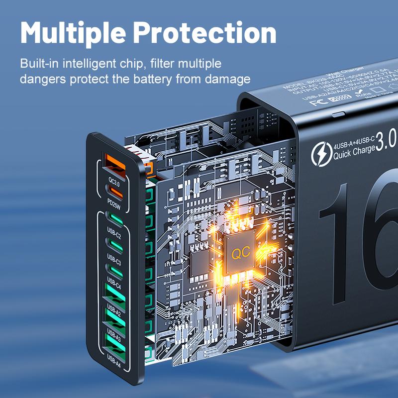 High Speed 8 Port USB Charging Station with USB C