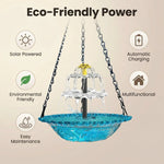 Solar Cascade Hanging Bird Bath Fountain