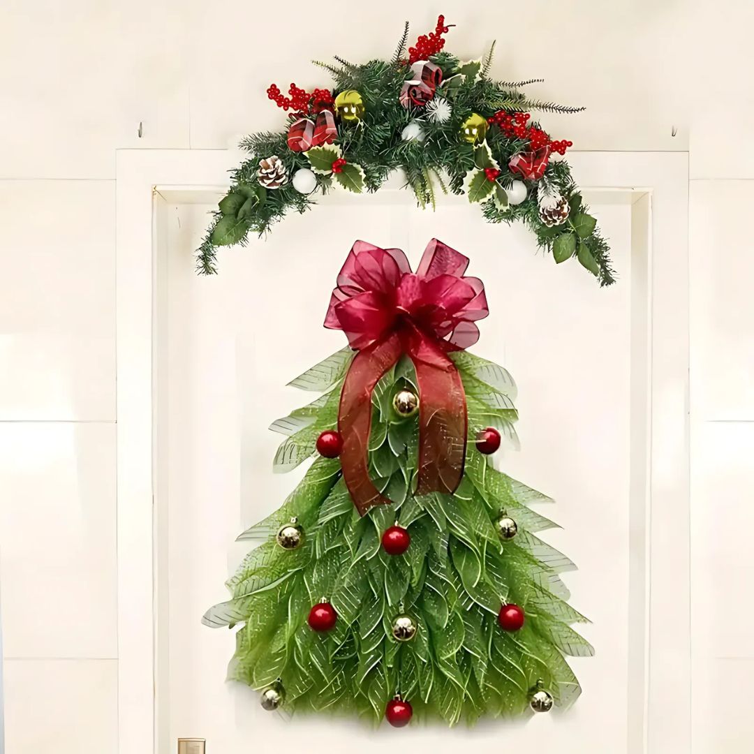Handmade Christmas Tree Wreath for Front Door