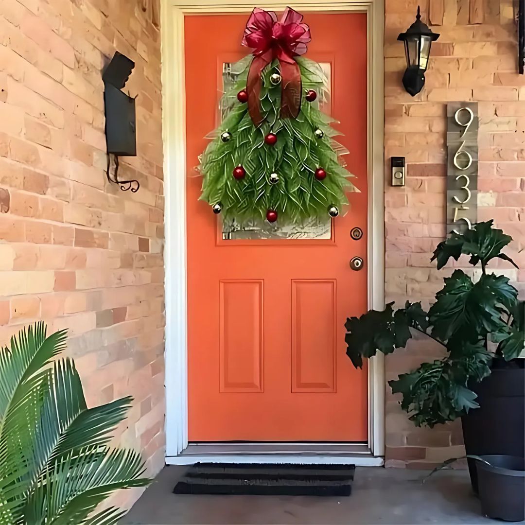 Handmade Christmas Tree Wreath for Front Door