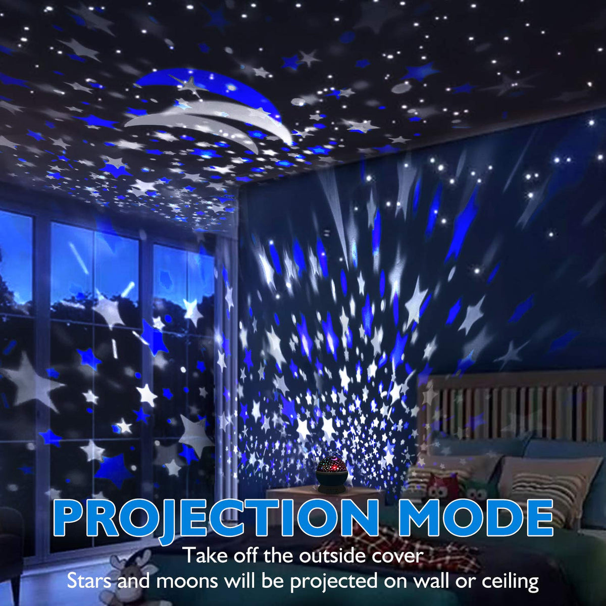 Colorful Star Night Light Projector with Changing Colors