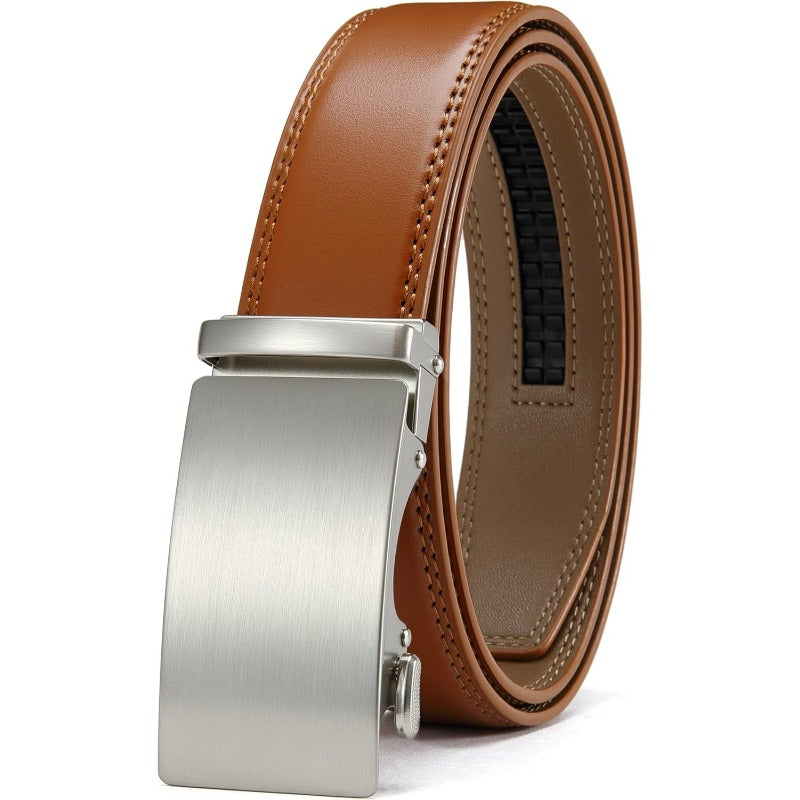 Adjustable Genuine Leather Ratchet Belt