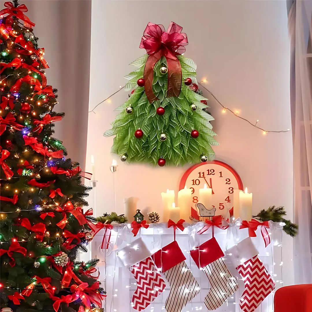 Handmade Christmas Tree Wreath for Front Door