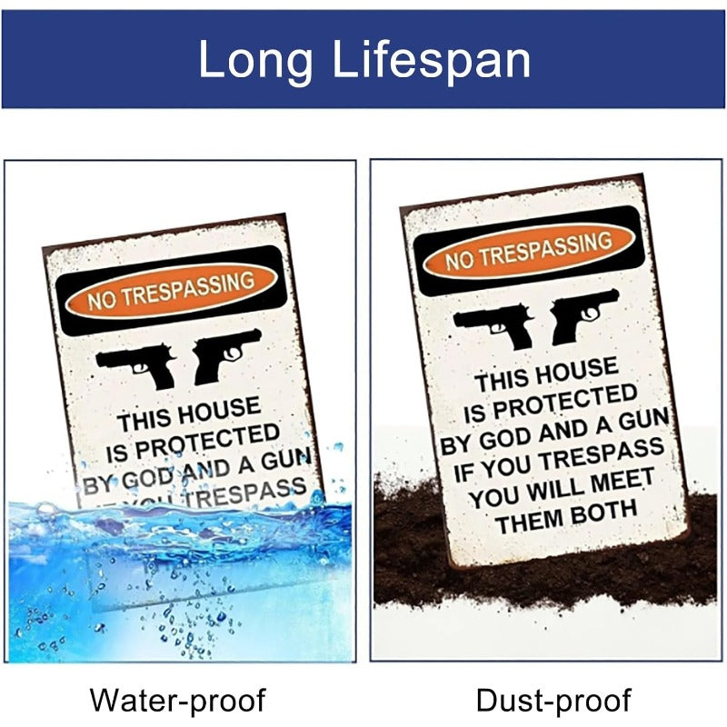 Warning Gun Sign for Home Defense