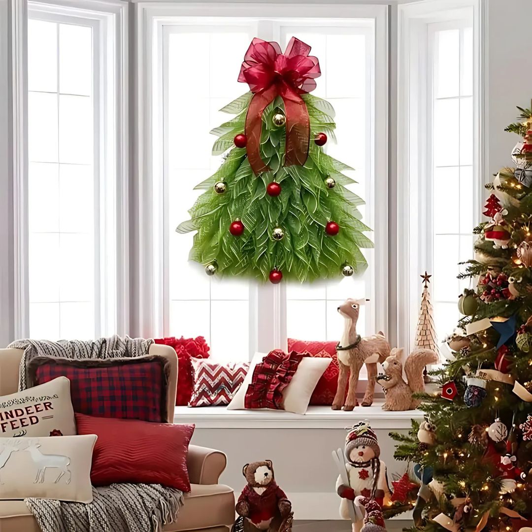 Handmade Christmas Tree Wreath for Front Door