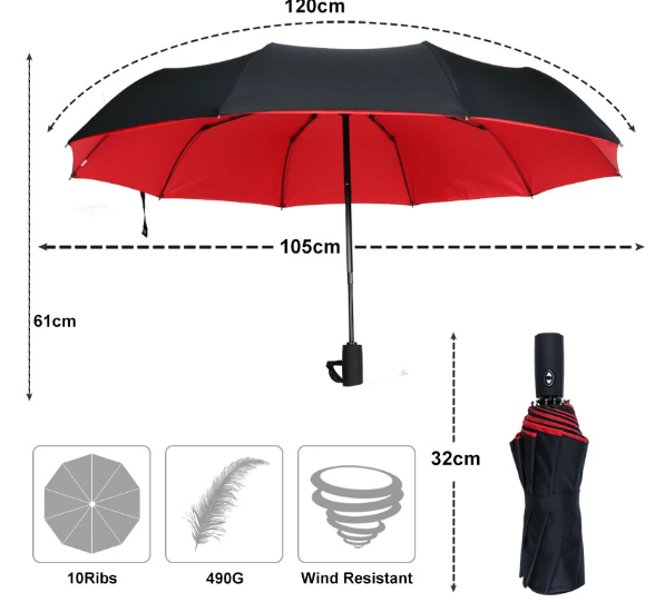 Waterproof Storm Umbrella for Rainy Days