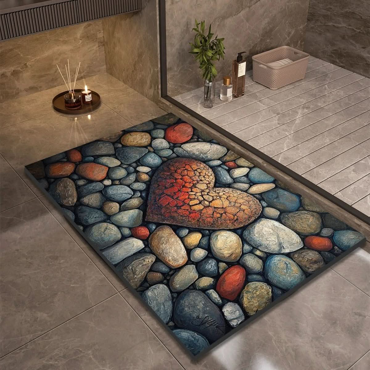 DRYSTONE – Quick Dry Stone Bath Mat Non Slip Bathroom Floor Mat