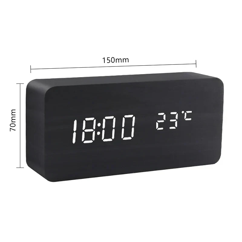 Eco Friendly LED Wood Alarm Clock - Dotisk