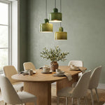 Coloured glass Bauhaus pendant light