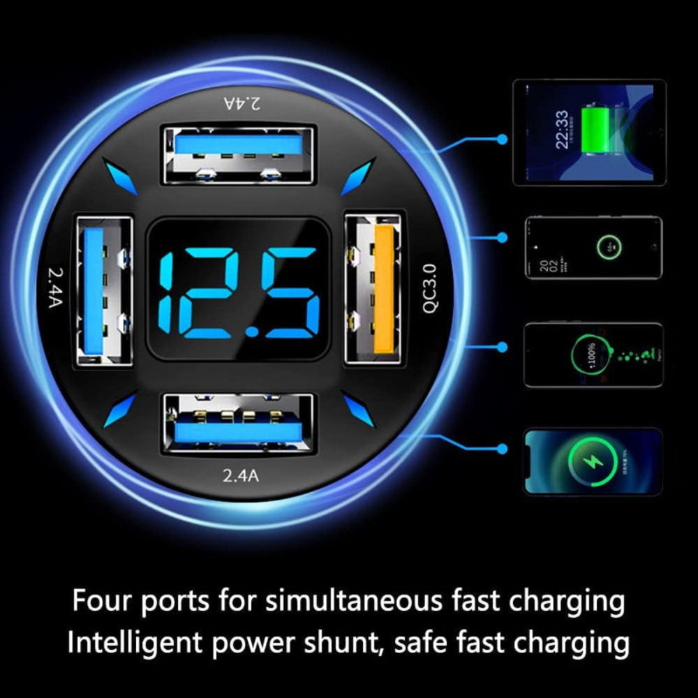 Quick 4 Port USB Car Charger Adapter
