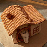 Plush Hideaway Cat Bed for Warm Comfortable Sleep
