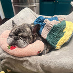 Plush Dog Bed with Soothing Pattern for Pet Calm