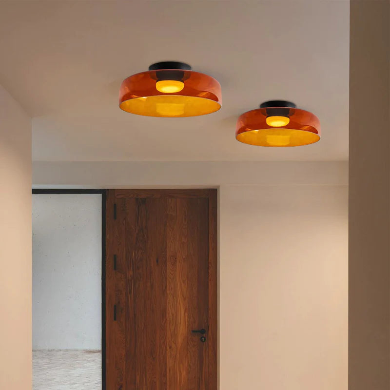 Layered Glass Ceiling Light Modern Multi-Tier Flush Mount Fixture with LED Hardwired for Kitchen Dining Room Bedroom Living Room