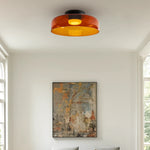 Layered Glass Ceiling Light Modern Multi-Tier Flush Mount Fixture with LED Hardwired for Kitchen Dining Room Bedroom Living Room