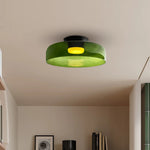Layered Glass Ceiling Light Modern Multi-Tier Flush Mount Fixture with LED Hardwired for Kitchen Dining Room Bedroom Living Room