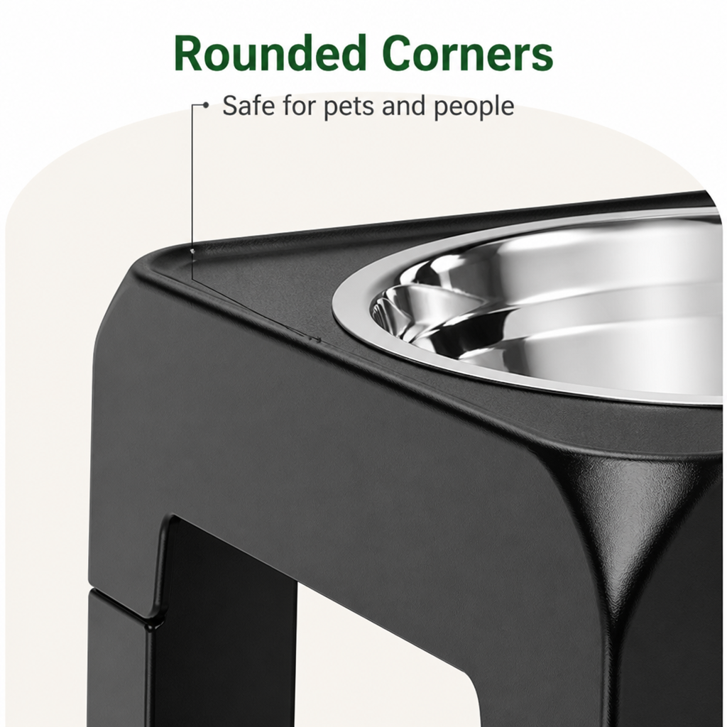 Dotisk Adjustable Height Stainless Steel Elevated Dog Feeder (Foldable)