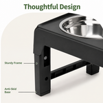 Dotisk Adjustable Height Stainless Steel Elevated Dog Feeder (Foldable)