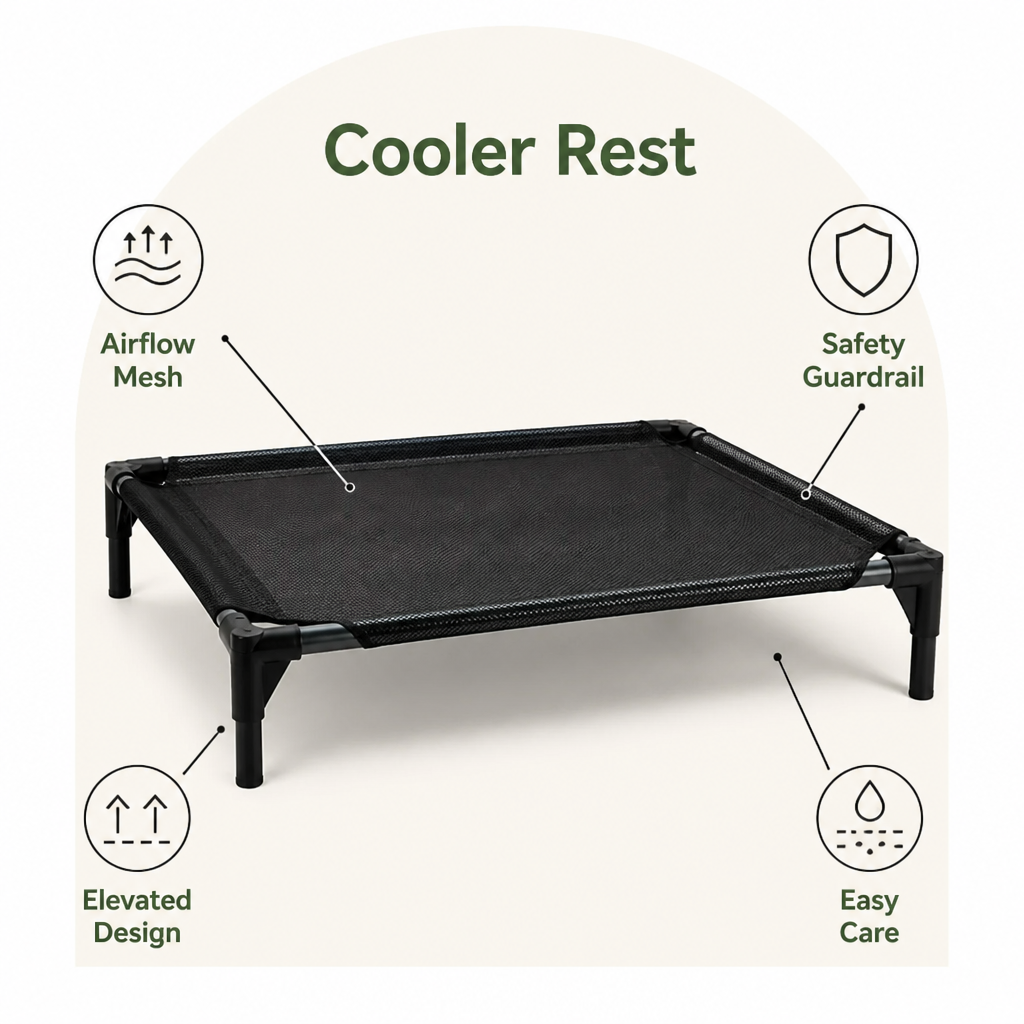Dotisk Elevated Breathable Mesh Dog Bed (Guardrail)