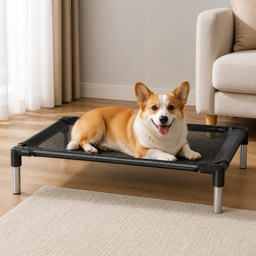 Dotisk Elevated Breathable Mesh Dog Bed (Guardrail)