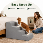 Dotisk Extra-Wide High-Density Foam & Non-Slip Corduroy Pet Stairs
