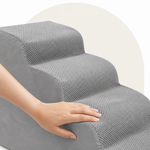 Dotisk Extra-Wide High-Density Foam & Non-Slip Corduroy Pet Stairs