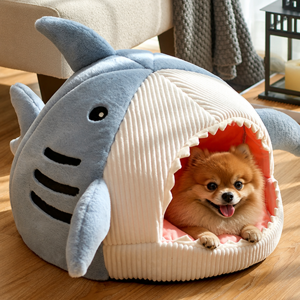 Dotisk Insulated Enclosed Plush Cat Bed