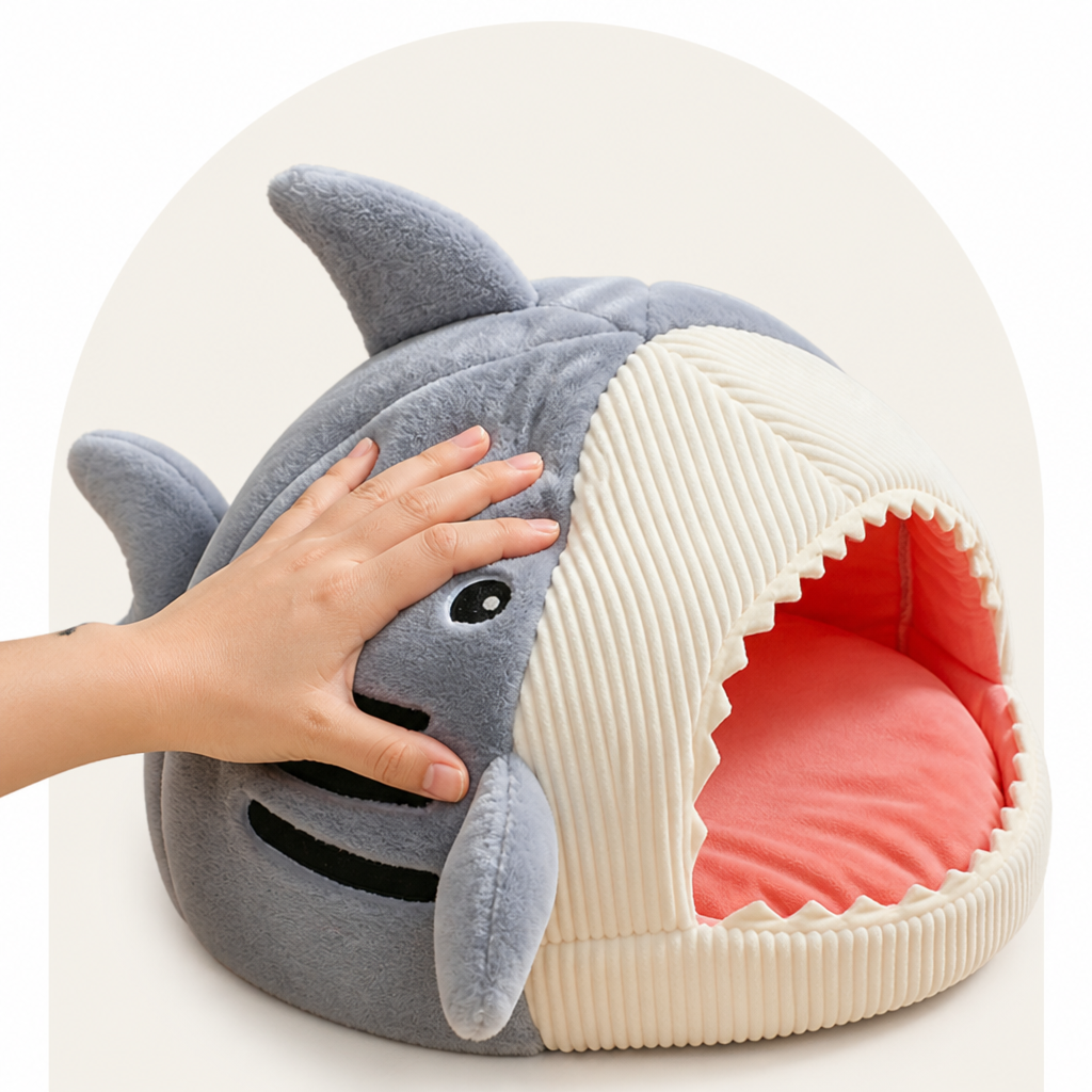 Dotisk Insulated Enclosed Plush Cat Bed
