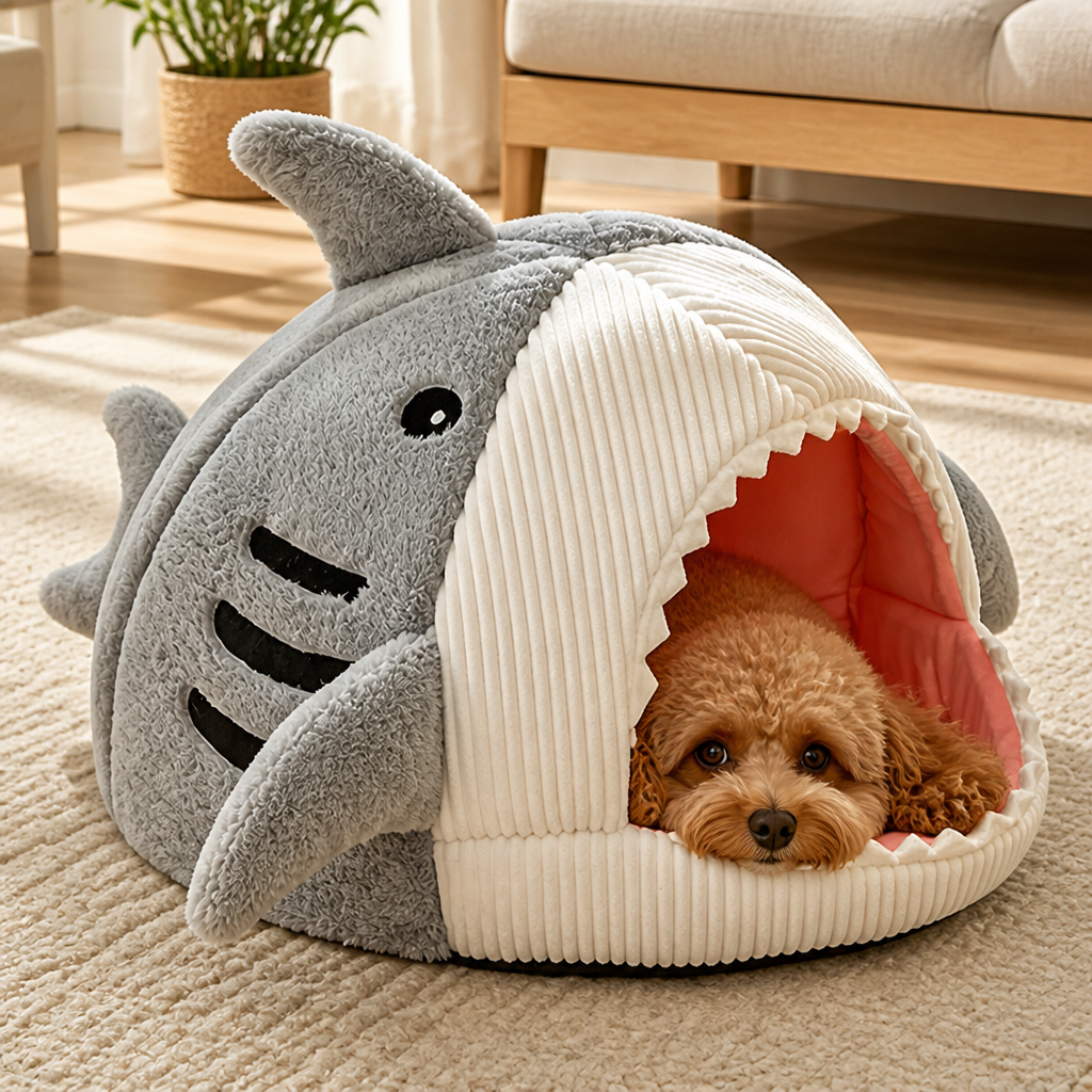 Dotisk Insulated Enclosed Plush Cat Bed