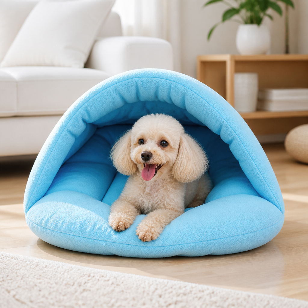 Dotisk Thick Fleece & Calming Cave Bed