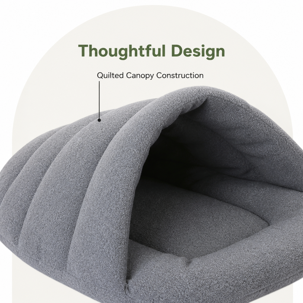 Dotisk Thick Fleece & Calming Cave Bed