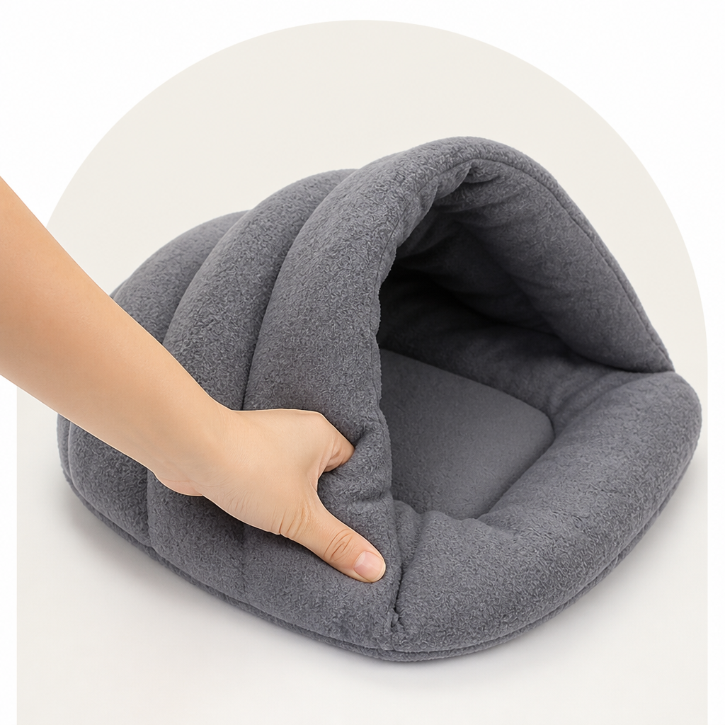 Dotisk Thick Fleece & Calming Cave Bed