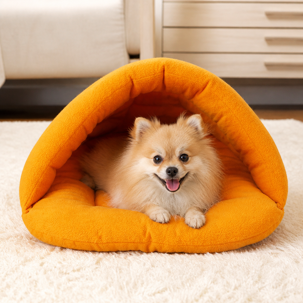 Dotisk Thick Fleece & Calming Cave Bed