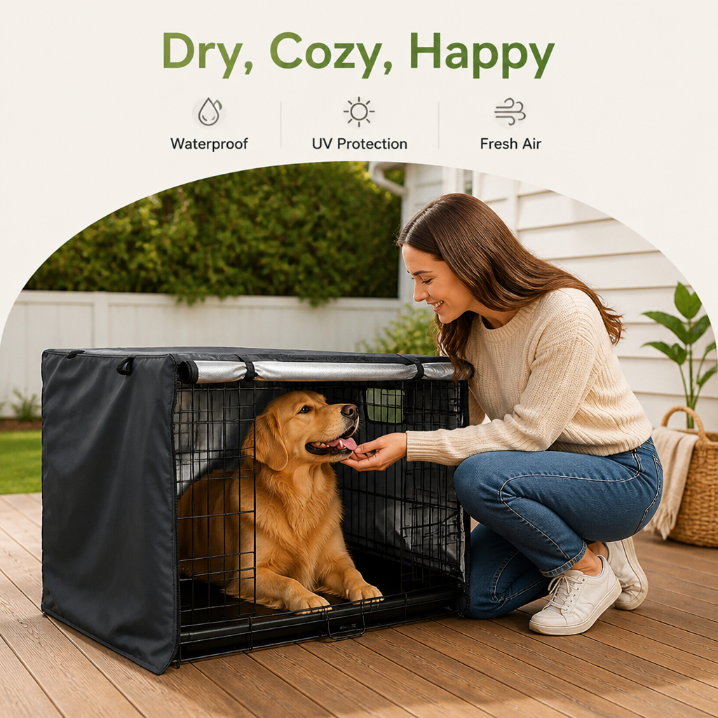 Dotisk Waterproof Silver-Coated Crate Cover (Double-Door Ventilation)