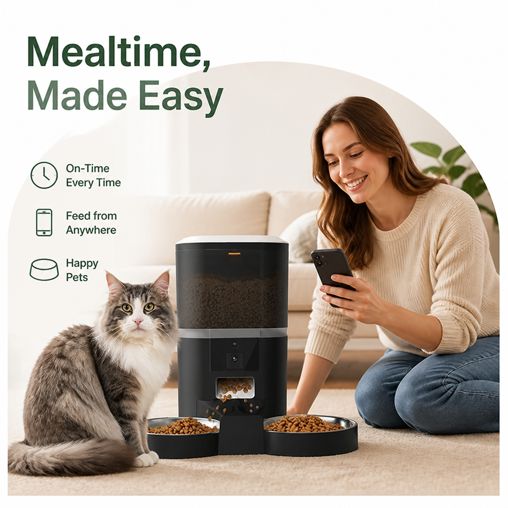 Dotisk WiFi App Control & Stainless Steel Bowl Pet Feeder