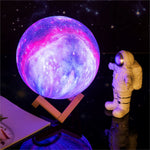 Rechargeable LED Lunar Sphere Accent Light with 16-Color Remote Control for Bedroom & Nursery | USB-Powered Nightstand Illumination