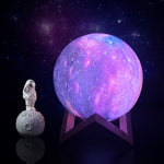 Rechargeable LED Lunar Sphere Accent Light with 16-Color Remote Control for Bedroom & Nursery | USB-Powered Nightstand Illumination
