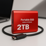 Portable External SSD Drive High-Speed USB-C Storage for Laptops PCs Mac Backup Fast Data Transfer Shock-Resistant Compact Design