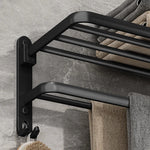 Talon Towel Rack - Collapsible Steel, Matte Black Towel Storage
