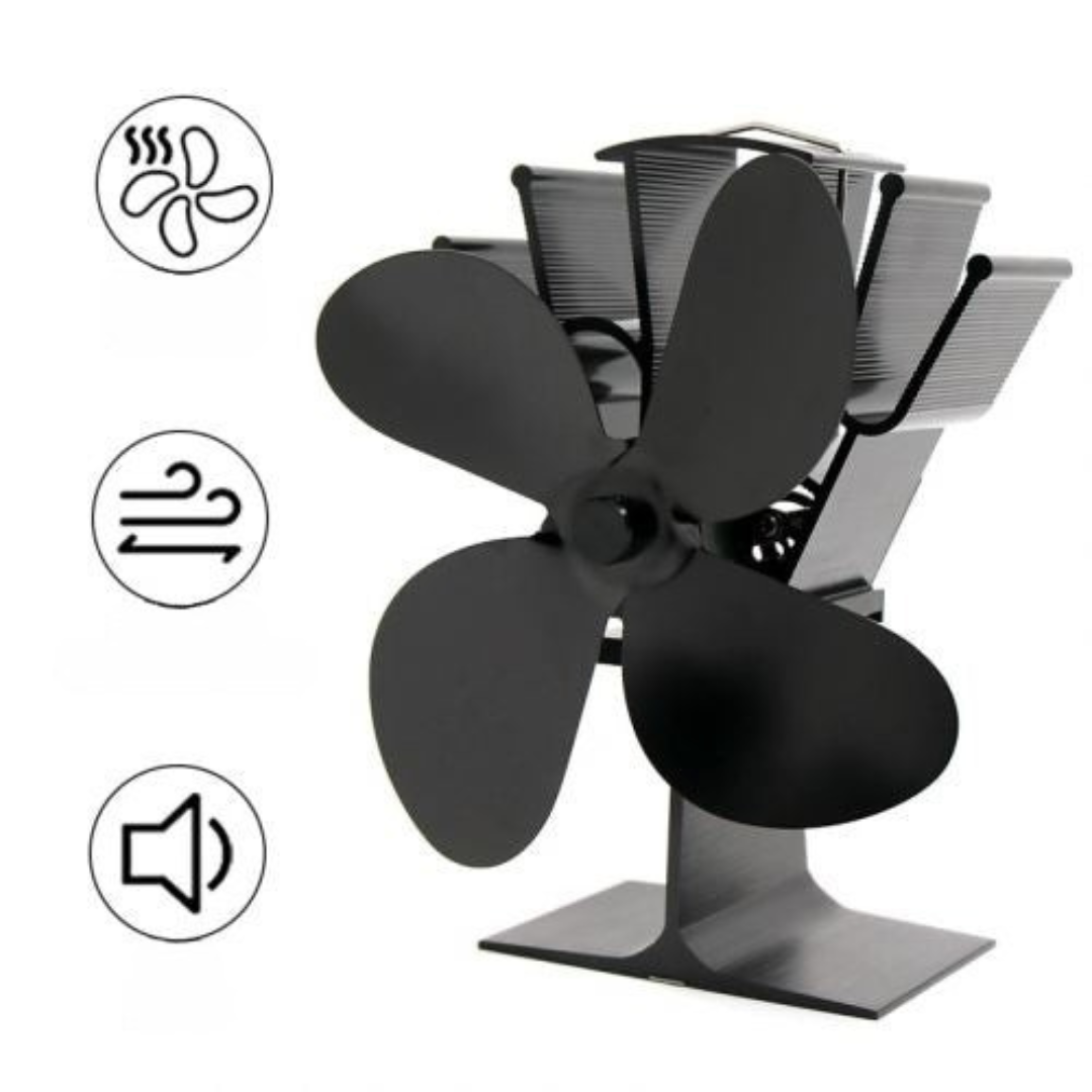 Heat Powered Wooden Stove Aluminum Air Fan
