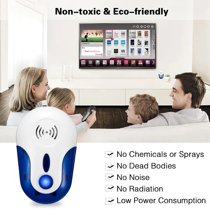 EcoGuard | Ultrasonic Pest Repeller for Insect Control with Safe Technology | Compact Design for Home Protection