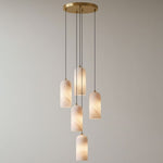 Elegant Alabaster Globe Pendant Light with Brass Finish | Adjustable Height for Versatile Illumination